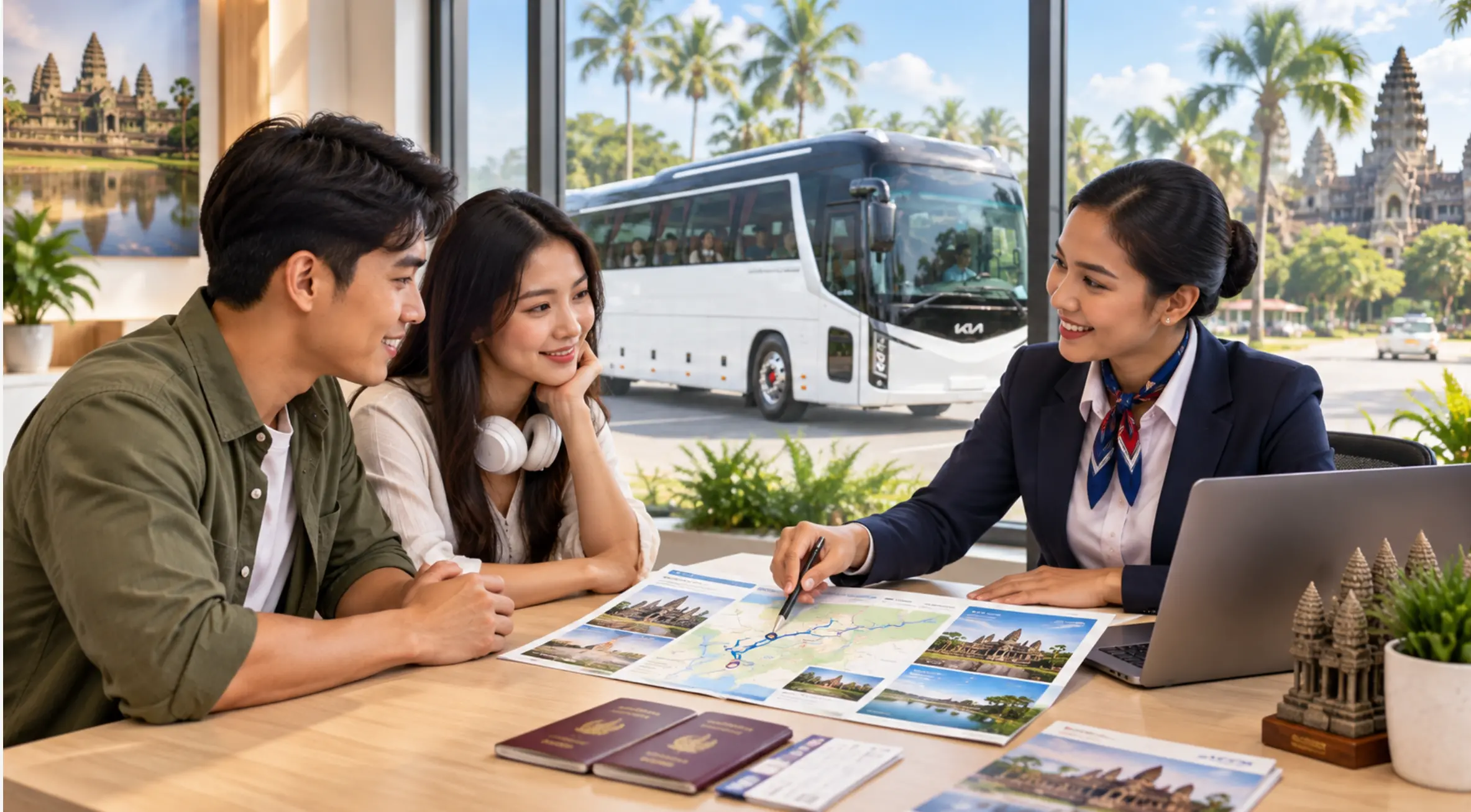 Cho Thuê Xe Chạy Tour Việt Nam – Campuchia | Xe 29–45 Chỗ