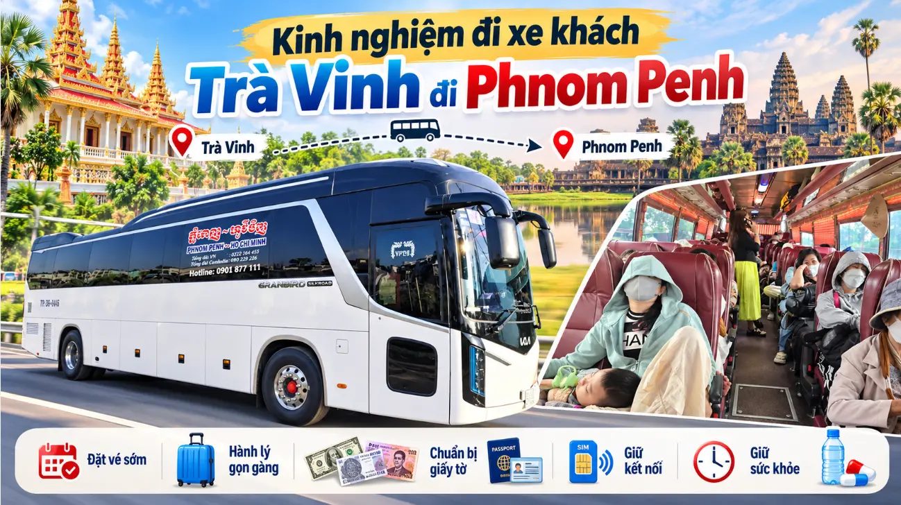 Kinh nghiệm đi xe khách Trà Vinh đi Phnom Penh