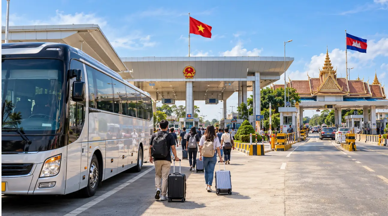 Xe khách Trà Vinh đi Phnom Penh – Lộ trình qua cửa khẩu Tịnh Biên