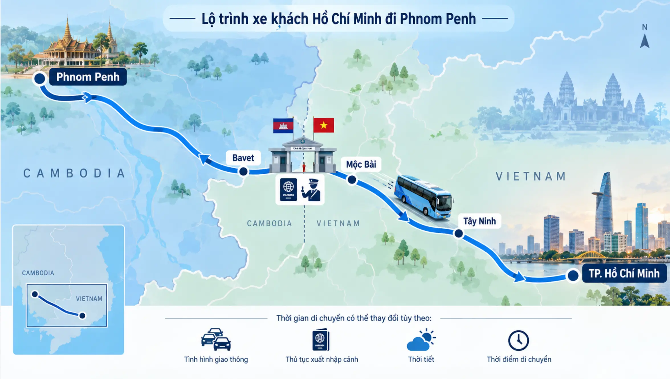 Xe Khách Hồ Chí Minh Đi Phnom Penh | Đặt Vé Nhanh, Thuận Tiện