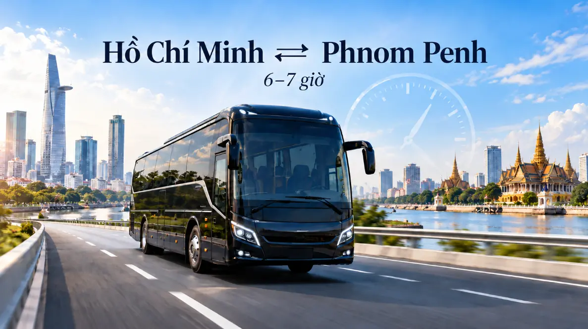 Hồ Chí Minh đi Phnom Penh mất bao lâu? Tìm hiểu thời gian di chuyển, lộ trình, thủ tục cửa khẩu và kinh nghiệm đi xe