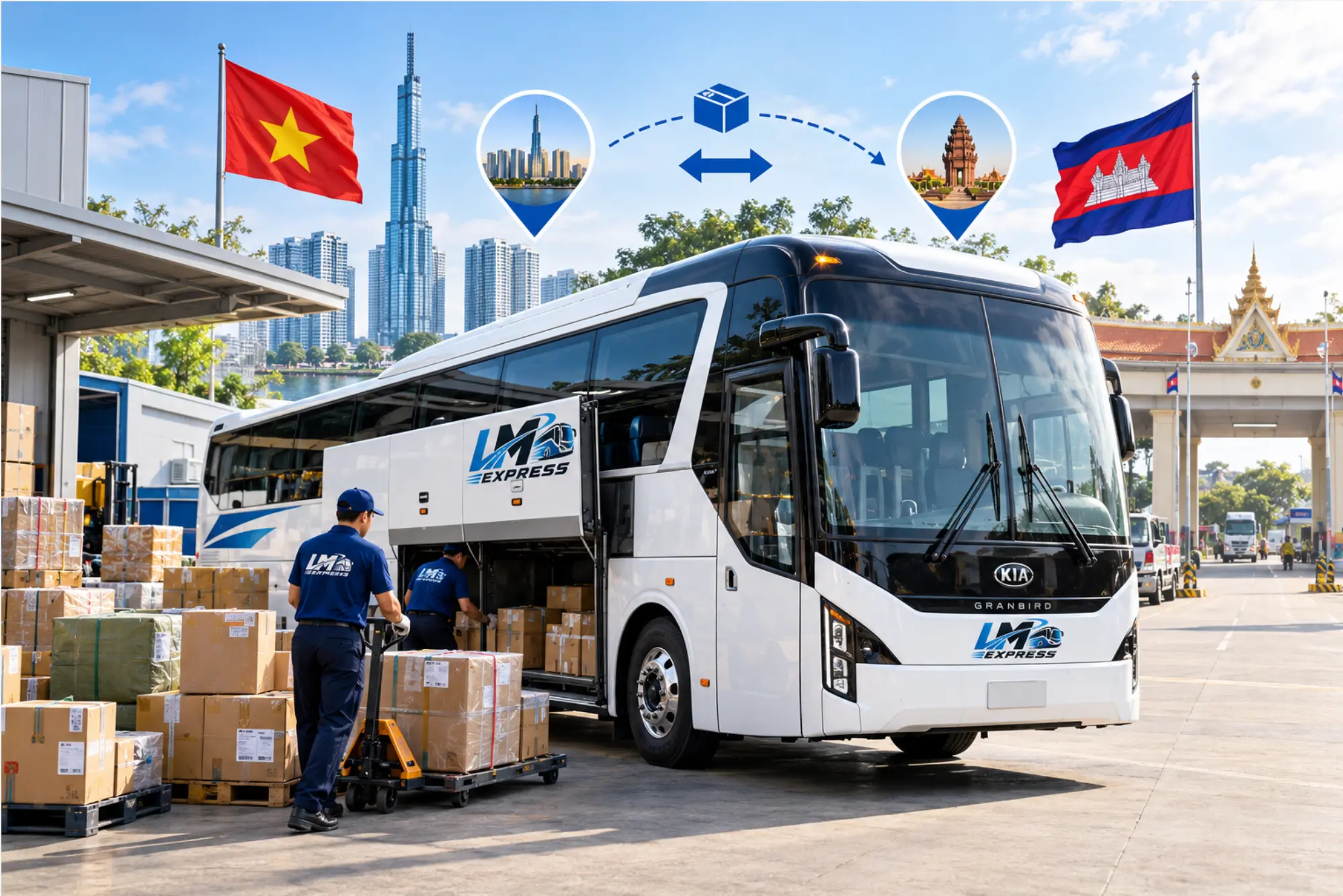 Dịch vụ vận chuyển hàng hóa Hồ Chí Minh - Phnom Penh cho hàng vừa và nhỏ, hỗ trợ gửi hàng Việt Nam – Campuchia thuận tiện.