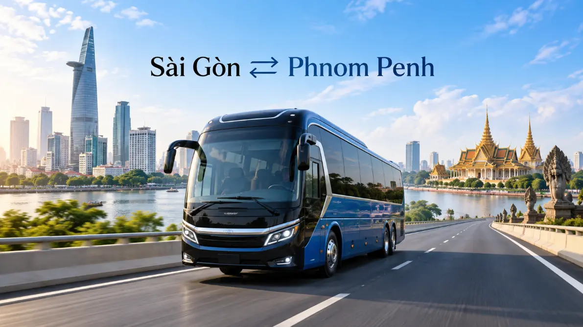 Xe Khách Sài Gòn Đi Phnom Penh là lựa chọn thuận tiện dành cho hành khách muốn di chuyển từ TP.HCM sang thủ đô Campuchia bằng đường bộ.