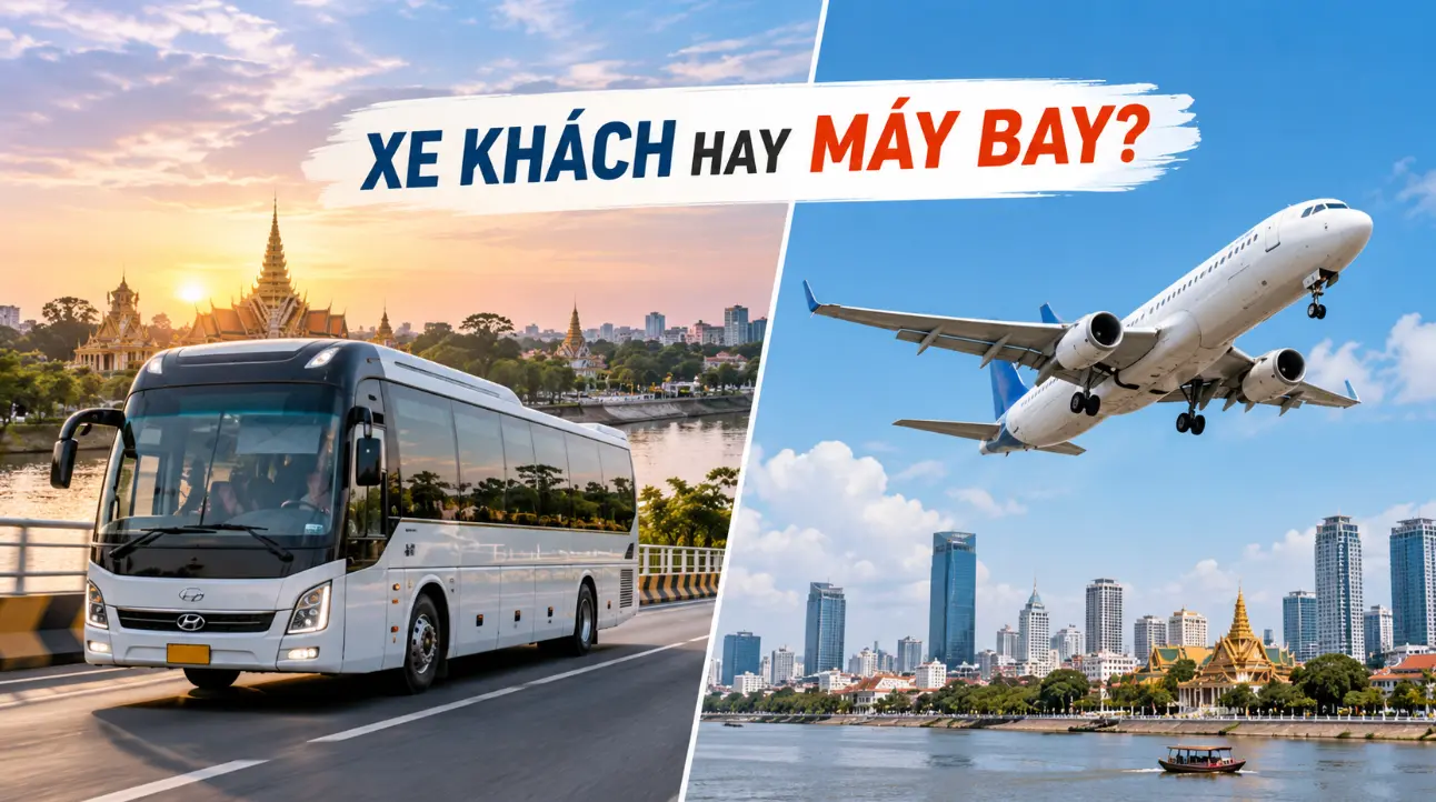 Đi Phnom Penh bằng xe khách hay máy bay tiện hơn?