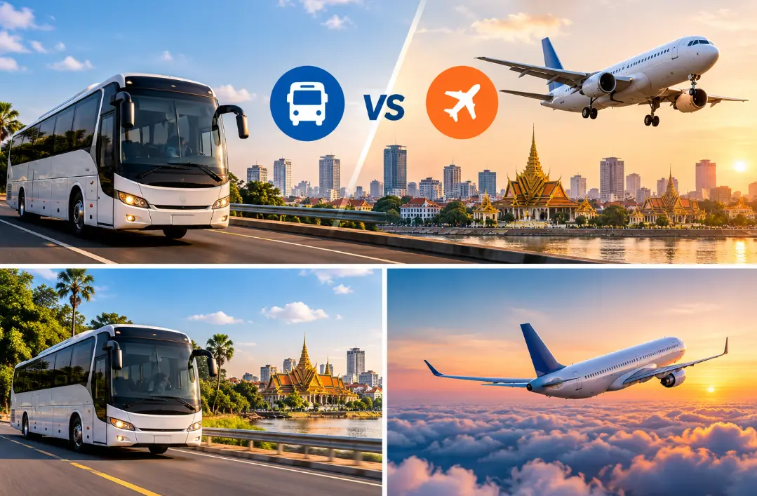 Đi Phnom Penh bằng xe khách hay máy bay tiện hơn?